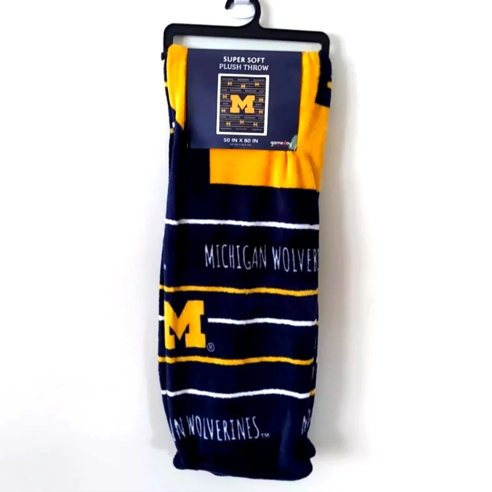 Michigan Wolverines Super Soft Plush Throw 60 x 50 Block M Gameday Essentials